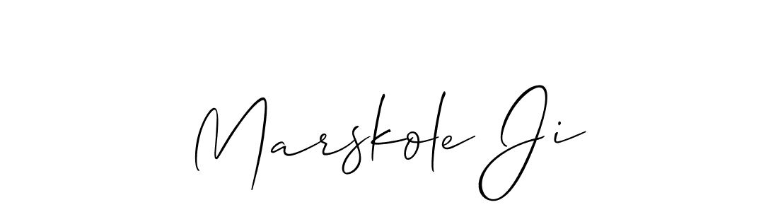 Allison_Script is a professional signature style that is perfect for those who want to add a touch of class to their signature. It is also a great choice for those who want to make their signature more unique. Get Marskole Ji name to fancy signature for free. Marskole Ji signature style 2 images and pictures png