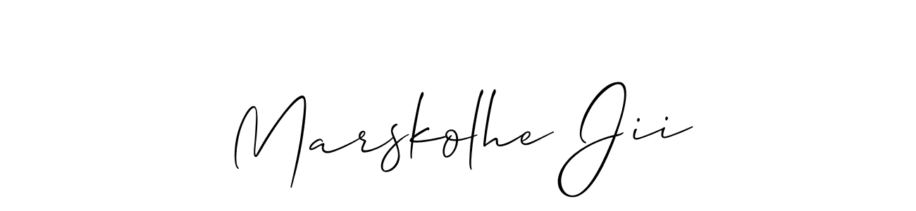 Similarly Allison_Script is the best handwritten signature design. Signature creator online .You can use it as an online autograph creator for name Marskolhe Jii. Marskolhe Jii signature style 2 images and pictures png