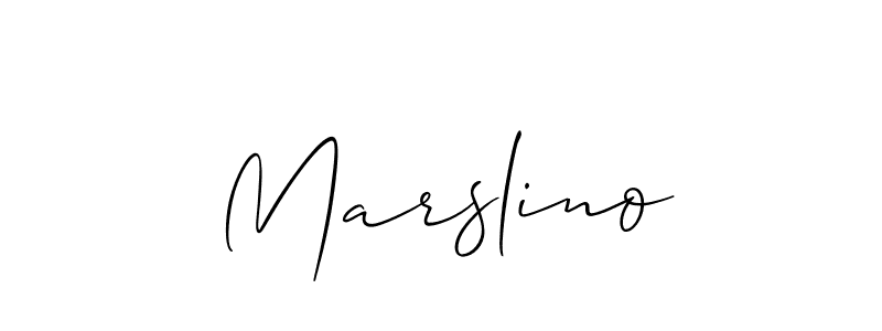 Make a beautiful signature design for name Marslino. With this signature (Allison_Script) style, you can create a handwritten signature for free. Marslino signature style 2 images and pictures png