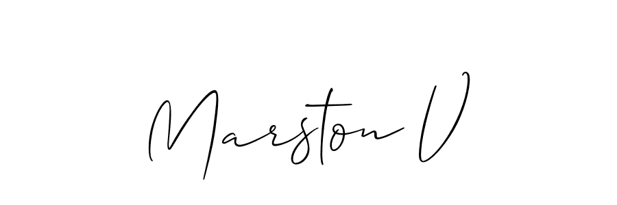 Create a beautiful signature design for name Marston V. With this signature (Allison_Script) fonts, you can make a handwritten signature for free. Marston V signature style 2 images and pictures png