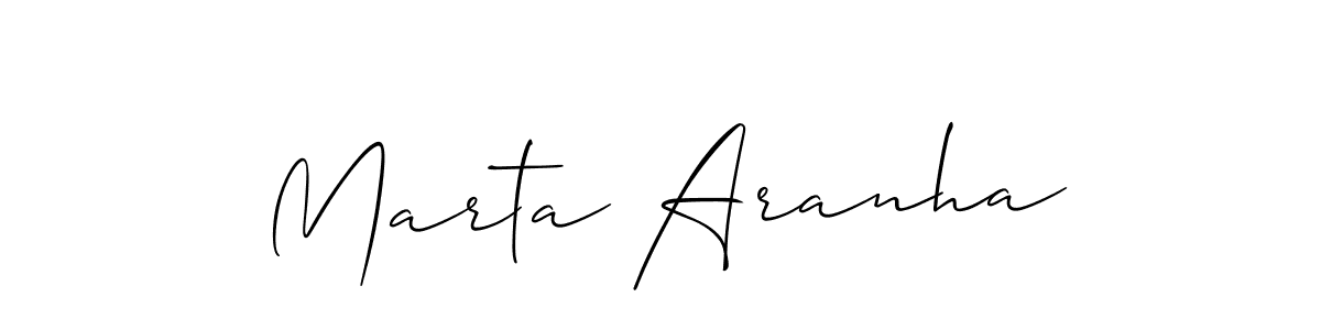 It looks lik you need a new signature style for name Marta Aranha. Design unique handwritten (Allison_Script) signature with our free signature maker in just a few clicks. Marta Aranha signature style 2 images and pictures png