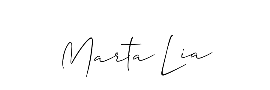 How to make Marta Lia name signature. Use Allison_Script style for creating short signs online. This is the latest handwritten sign. Marta Lia signature style 2 images and pictures png