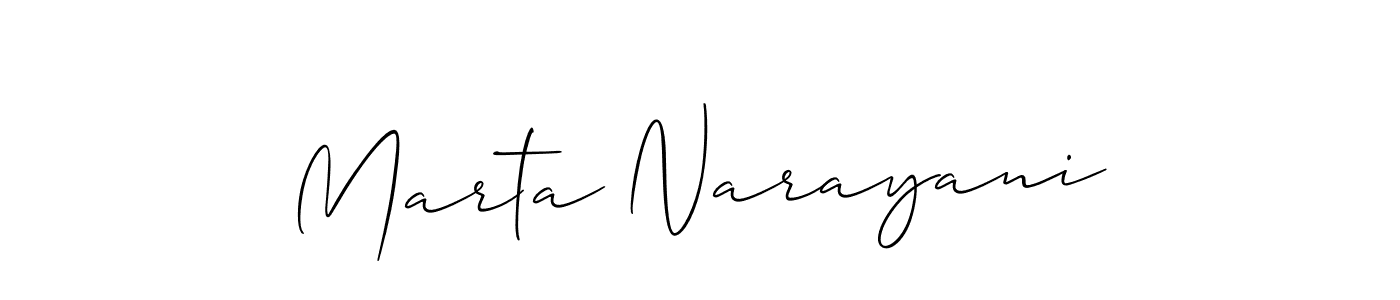 Design your own signature with our free online signature maker. With this signature software, you can create a handwritten (Allison_Script) signature for name Marta Narayani. Marta Narayani signature style 2 images and pictures png