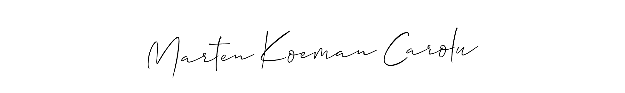 Use a signature maker to create a handwritten signature online. With this signature software, you can design (Allison_Script) your own signature for name Marten Koeman Carolu. Marten Koeman Carolu signature style 2 images and pictures png