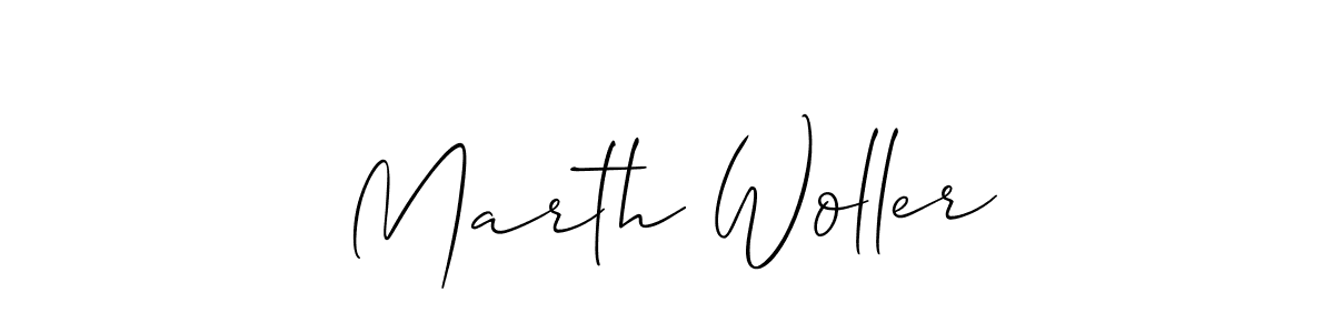 Use a signature maker to create a handwritten signature online. With this signature software, you can design (Allison_Script) your own signature for name Marth Woller. Marth Woller signature style 2 images and pictures png
