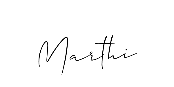 How to make Marthi signature? Allison_Script is a professional autograph style. Create handwritten signature for Marthi name. Marthi signature style 2 images and pictures png