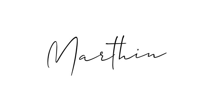 It looks lik you need a new signature style for name Marthin. Design unique handwritten (Allison_Script) signature with our free signature maker in just a few clicks. Marthin signature style 2 images and pictures png