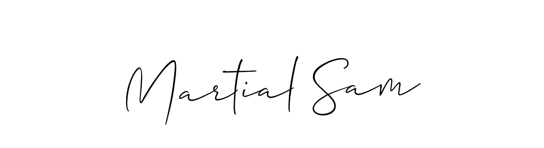 You should practise on your own different ways (Allison_Script) to write your name (Martial Sam) in signature. don't let someone else do it for you. Martial Sam signature style 2 images and pictures png