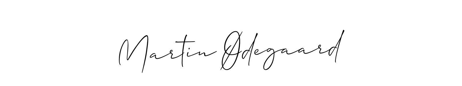 How to make Martin Ødegaard name signature. Use Allison_Script style for creating short signs online. This is the latest handwritten sign. Martin Ødegaard signature style 2 images and pictures png