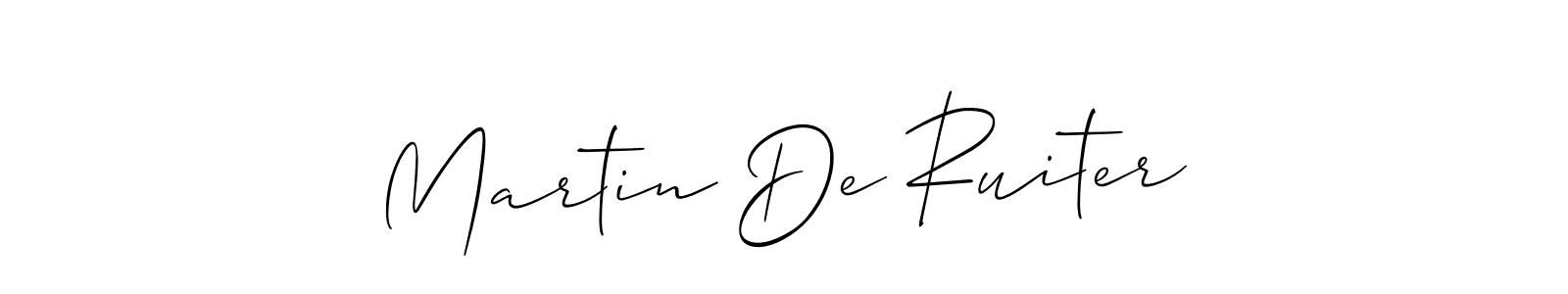 The best way (Allison_Script) to make a short signature is to pick only two or three words in your name. The name Martin De Ruiter include a total of six letters. For converting this name. Martin De Ruiter signature style 2 images and pictures png