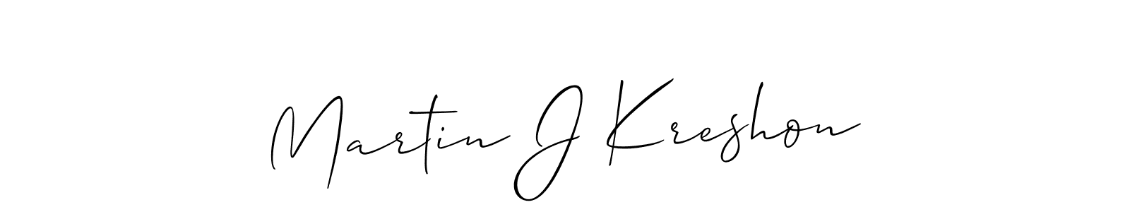 How to Draw Martin J Kreshon signature style? Allison_Script is a latest design signature styles for name Martin J Kreshon. Martin J Kreshon signature style 2 images and pictures png