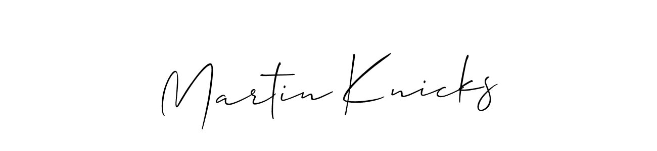 It looks lik you need a new signature style for name Martin Knicks. Design unique handwritten (Allison_Script) signature with our free signature maker in just a few clicks. Martin Knicks signature style 2 images and pictures png