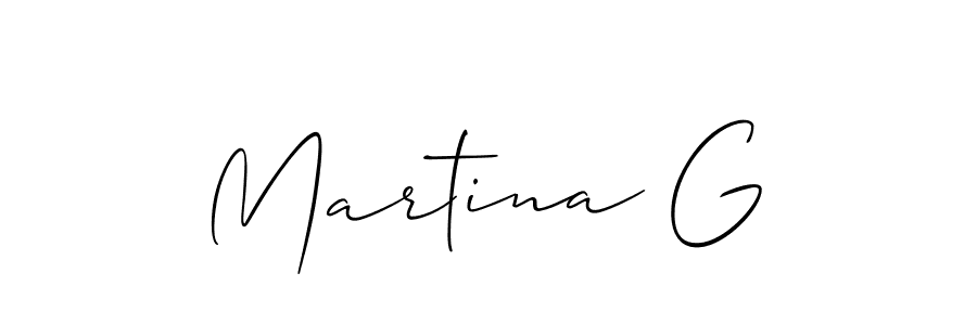Design your own signature with our free online signature maker. With this signature software, you can create a handwritten (Allison_Script) signature for name Martina G. Martina G signature style 2 images and pictures png