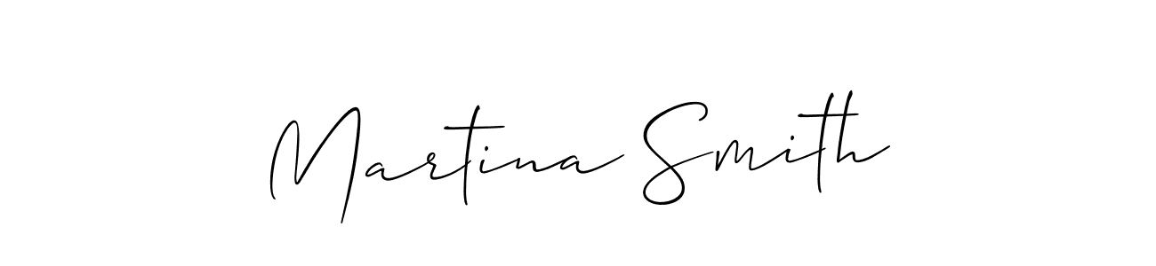 Allison_Script is a professional signature style that is perfect for those who want to add a touch of class to their signature. It is also a great choice for those who want to make their signature more unique. Get Martina Smith name to fancy signature for free. Martina Smith signature style 2 images and pictures png