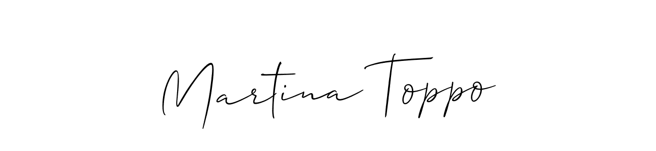 How to make Martina Toppo signature? Allison_Script is a professional autograph style. Create handwritten signature for Martina Toppo name. Martina Toppo signature style 2 images and pictures png