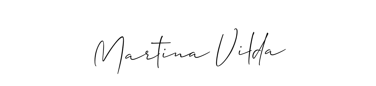 The best way (Allison_Script) to make a short signature is to pick only two or three words in your name. The name Martina Vilda include a total of six letters. For converting this name. Martina Vilda signature style 2 images and pictures png
