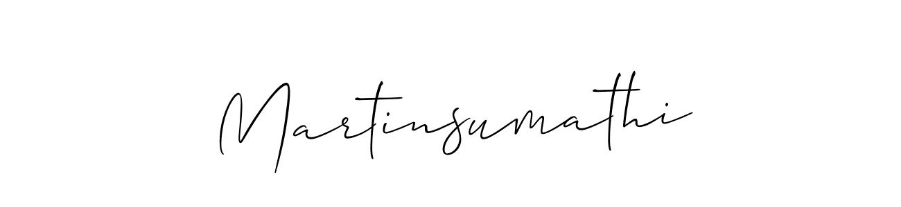 How to make Martinsumathi signature? Allison_Script is a professional autograph style. Create handwritten signature for Martinsumathi name. Martinsumathi signature style 2 images and pictures png