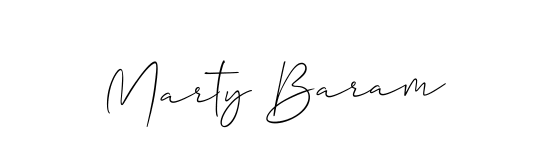 Use a signature maker to create a handwritten signature online. With this signature software, you can design (Allison_Script) your own signature for name Marty Baram. Marty Baram signature style 2 images and pictures png