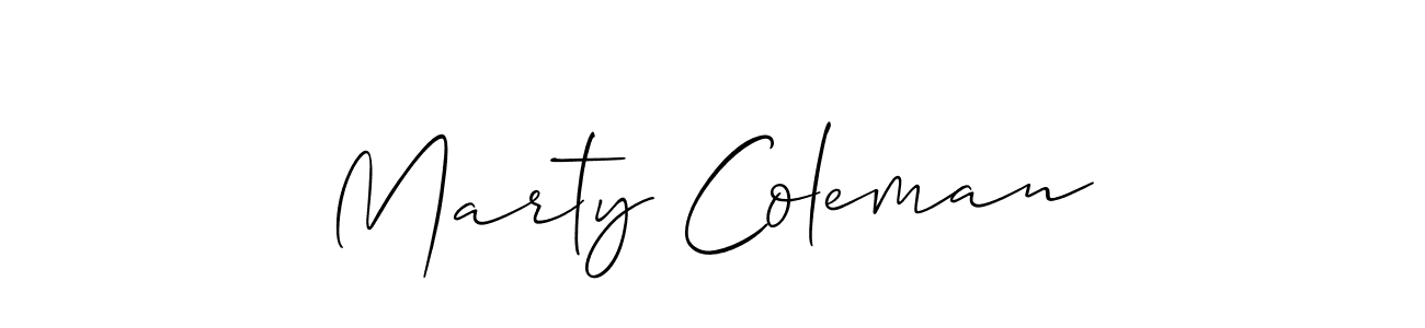 Create a beautiful signature design for name Marty Coleman. With this signature (Allison_Script) fonts, you can make a handwritten signature for free. Marty Coleman signature style 2 images and pictures png