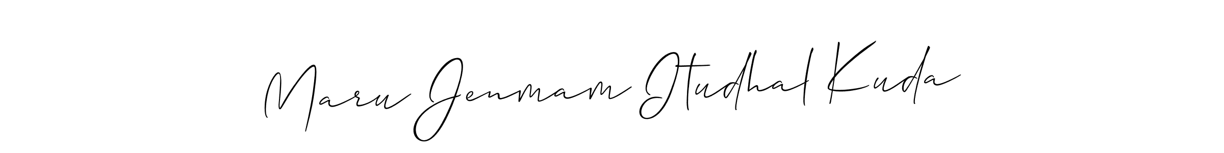 Allison_Script is a professional signature style that is perfect for those who want to add a touch of class to their signature. It is also a great choice for those who want to make their signature more unique. Get Maru Jenmam Itudhal Kuda name to fancy signature for free. Maru Jenmam Itudhal Kuda signature style 2 images and pictures png