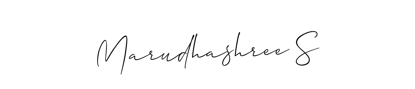Use a signature maker to create a handwritten signature online. With this signature software, you can design (Allison_Script) your own signature for name Marudhashree S. Marudhashree S signature style 2 images and pictures png