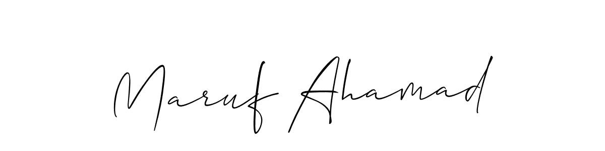 Also You can easily find your signature by using the search form. We will create Maruf Ahamad name handwritten signature images for you free of cost using Allison_Script sign style. Maruf Ahamad signature style 2 images and pictures png