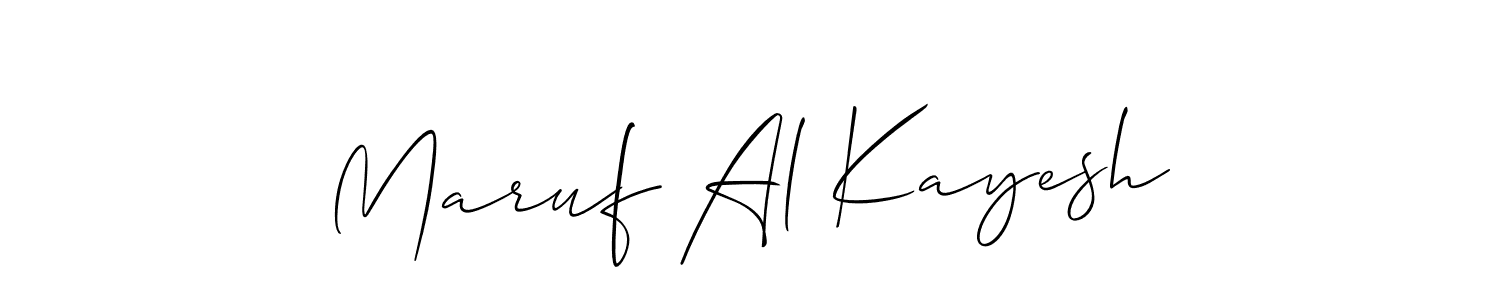 How to make Maruf Al Kayesh name signature. Use Allison_Script style for creating short signs online. This is the latest handwritten sign. Maruf Al Kayesh signature style 2 images and pictures png