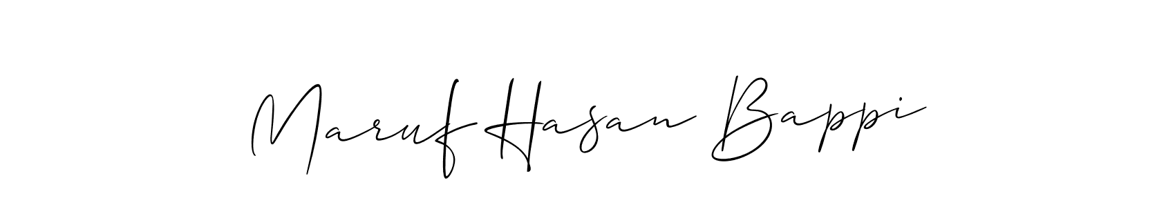 Use a signature maker to create a handwritten signature online. With this signature software, you can design (Allison_Script) your own signature for name Maruf Hasan Bappi. Maruf Hasan Bappi signature style 2 images and pictures png