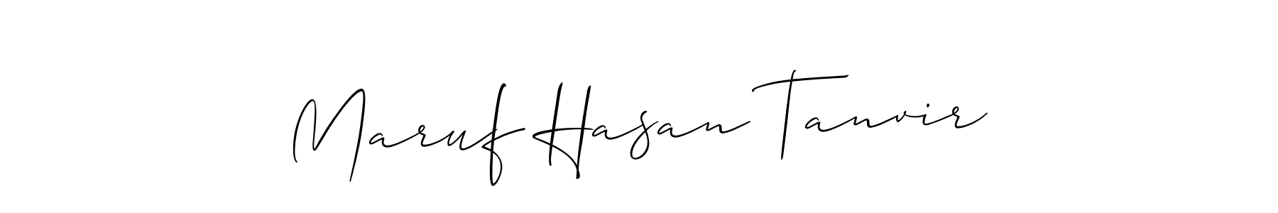 Also we have Maruf Hasan Tanvir name is the best signature style. Create professional handwritten signature collection using Allison_Script autograph style. Maruf Hasan Tanvir signature style 2 images and pictures png