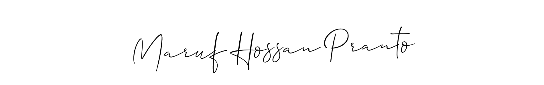 Make a beautiful signature design for name Maruf Hossan Pranto. With this signature (Allison_Script) style, you can create a handwritten signature for free. Maruf Hossan Pranto signature style 2 images and pictures png