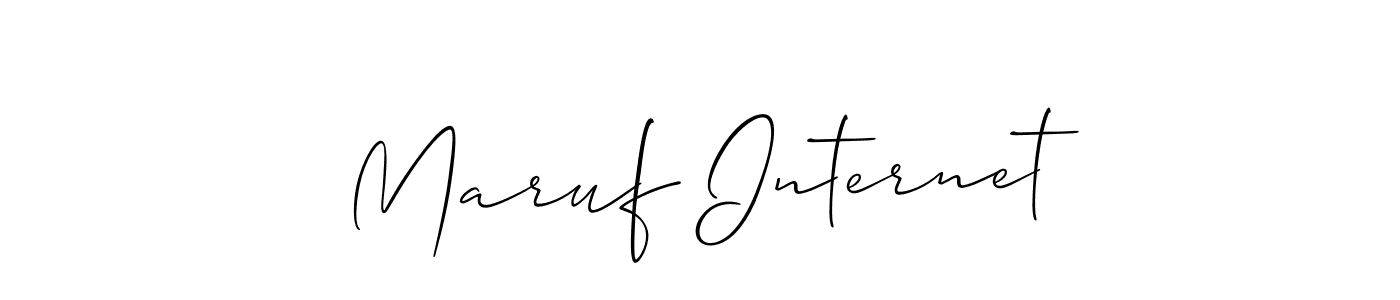 The best way (Allison_Script) to make a short signature is to pick only two or three words in your name. The name Maruf Internet include a total of six letters. For converting this name. Maruf Internet signature style 2 images and pictures png