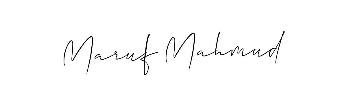 Make a beautiful signature design for name Maruf Mahmud. With this signature (Allison_Script) style, you can create a handwritten signature for free. Maruf Mahmud signature style 2 images and pictures png