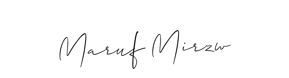 Also You can easily find your signature by using the search form. We will create Maruf Mirzw name handwritten signature images for you free of cost using Allison_Script sign style. Maruf Mirzw signature style 2 images and pictures png