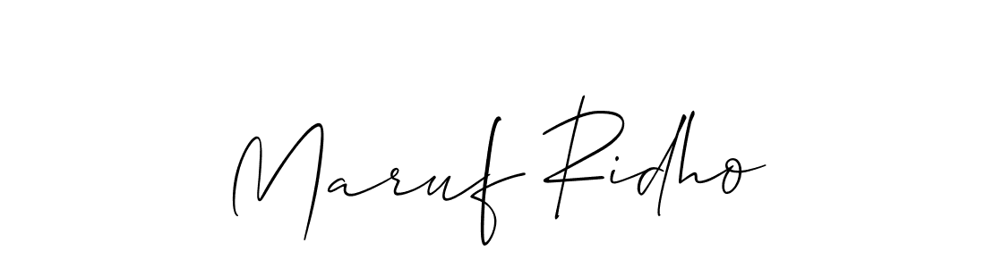 This is the best signature style for the Maruf Ridho name. Also you like these signature font (Allison_Script). Mix name signature. Maruf Ridho signature style 2 images and pictures png