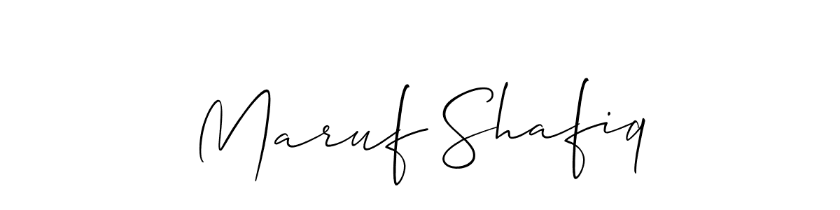 if you are searching for the best signature style for your name Maruf Shafiq. so please give up your signature search. here we have designed multiple signature styles  using Allison_Script. Maruf Shafiq signature style 2 images and pictures png