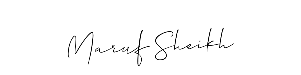 Also we have Maruf Sheikh name is the best signature style. Create professional handwritten signature collection using Allison_Script autograph style. Maruf Sheikh signature style 2 images and pictures png