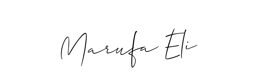 if you are searching for the best signature style for your name Marufa Eli. so please give up your signature search. here we have designed multiple signature styles  using Allison_Script. Marufa Eli signature style 2 images and pictures png