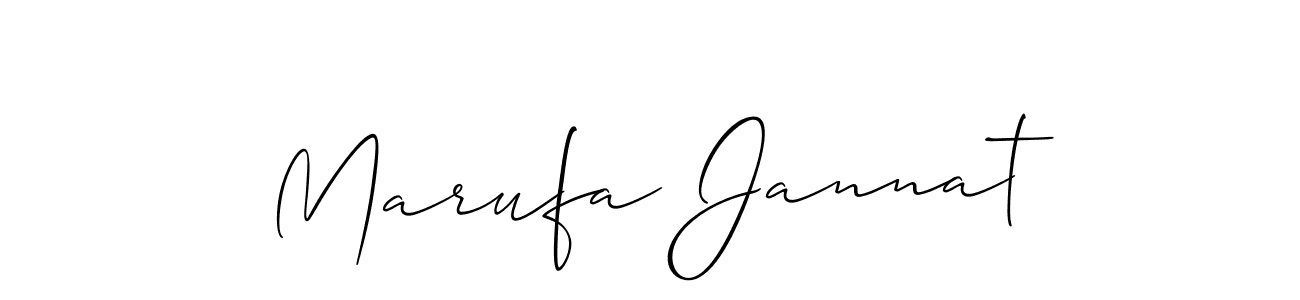 Also You can easily find your signature by using the search form. We will create Marufa Jannat name handwritten signature images for you free of cost using Allison_Script sign style. Marufa Jannat signature style 2 images and pictures png
