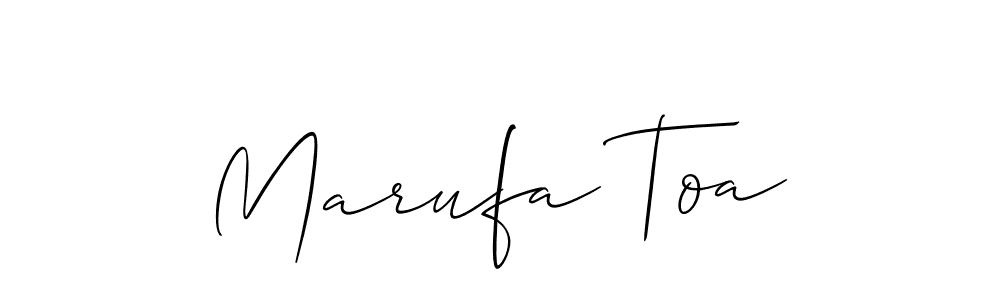 Allison_Script is a professional signature style that is perfect for those who want to add a touch of class to their signature. It is also a great choice for those who want to make their signature more unique. Get Marufa Toa name to fancy signature for free. Marufa Toa signature style 2 images and pictures png