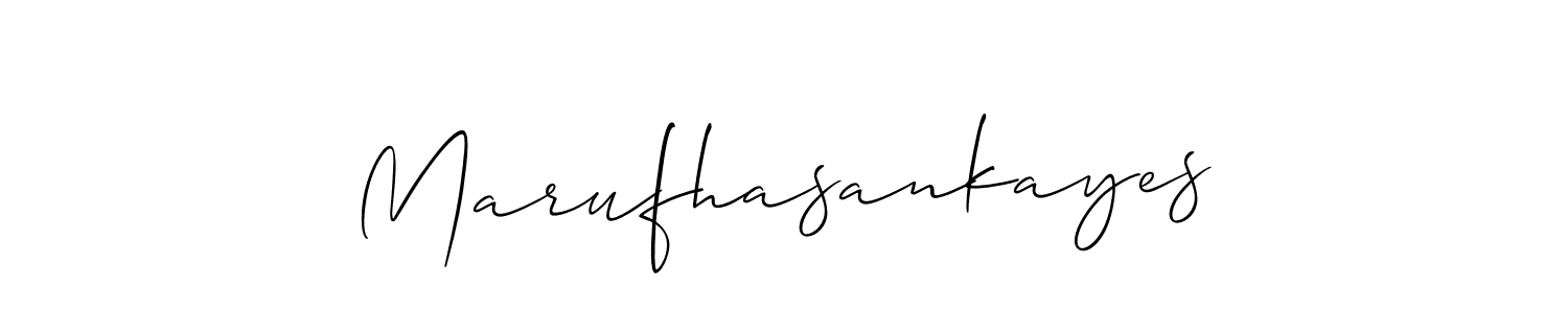 Similarly Allison_Script is the best handwritten signature design. Signature creator online .You can use it as an online autograph creator for name Marufhasankayes. Marufhasankayes signature style 2 images and pictures png