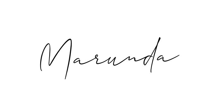 Design your own signature with our free online signature maker. With this signature software, you can create a handwritten (Allison_Script) signature for name Marunda. Marunda signature style 2 images and pictures png