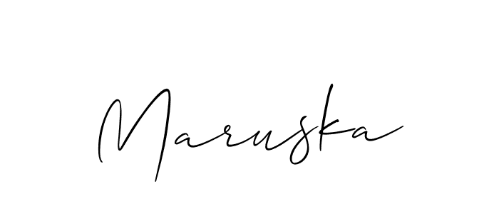 How to make Maruska signature? Allison_Script is a professional autograph style. Create handwritten signature for Maruska name. Maruska signature style 2 images and pictures png
