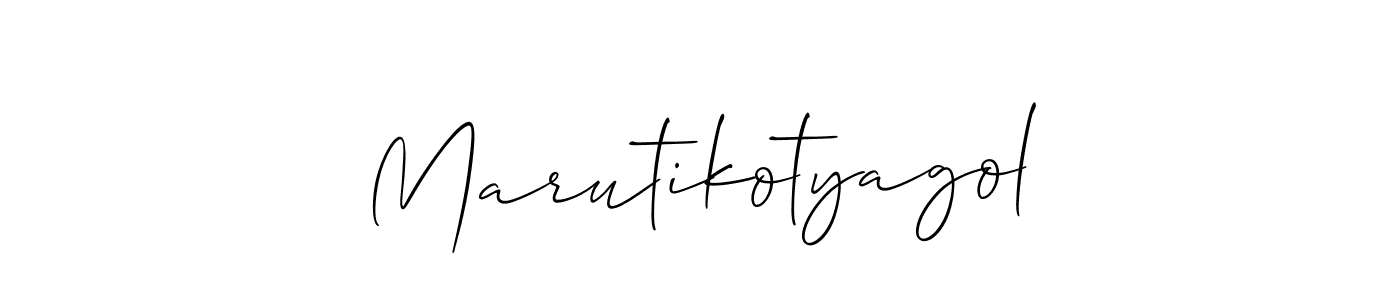 How to make Marutikotyagol signature? Allison_Script is a professional autograph style. Create handwritten signature for Marutikotyagol name. Marutikotyagol signature style 2 images and pictures png