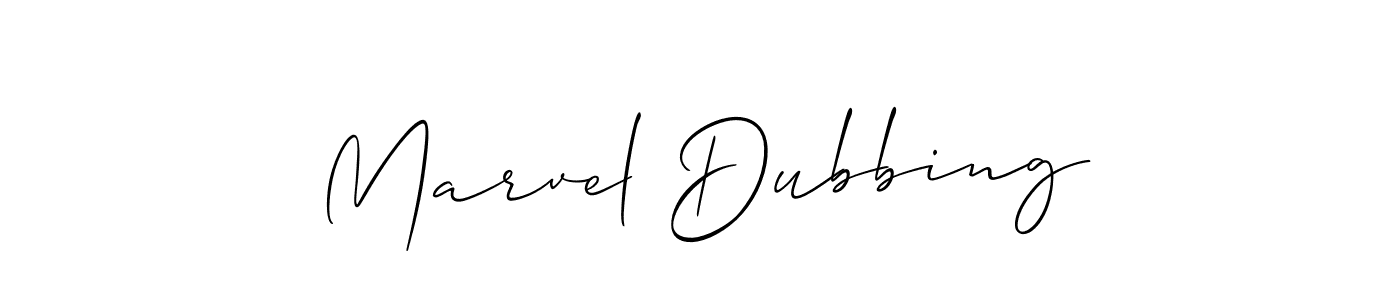 Make a beautiful signature design for name Marvel Dubbing. With this signature (Allison_Script) style, you can create a handwritten signature for free. Marvel Dubbing signature style 2 images and pictures png