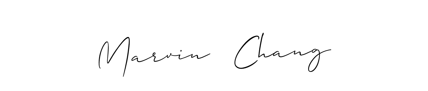 Allison_Script is a professional signature style that is perfect for those who want to add a touch of class to their signature. It is also a great choice for those who want to make their signature more unique. Get Marvin   Chang name to fancy signature for free. Marvin   Chang signature style 2 images and pictures png