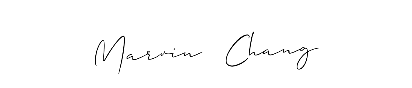 Use a signature maker to create a handwritten signature online. With this signature software, you can design (Allison_Script) your own signature for name Marvin   Chang. Marvin   Chang signature style 2 images and pictures png