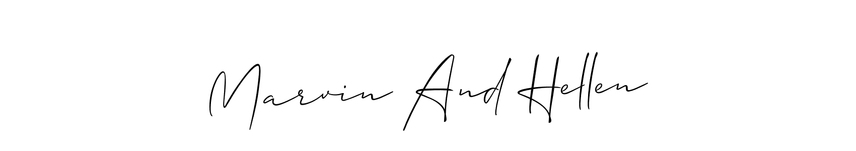 You should practise on your own different ways (Allison_Script) to write your name (Marvin And Hellen) in signature. don't let someone else do it for you. Marvin And Hellen signature style 2 images and pictures png