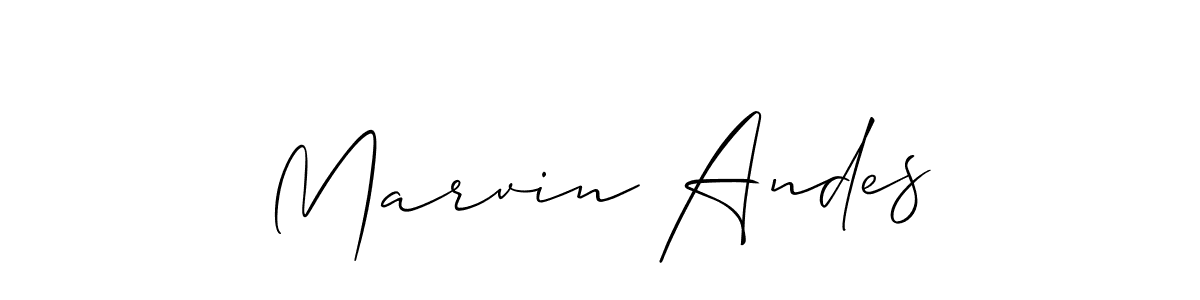 Use a signature maker to create a handwritten signature online. With this signature software, you can design (Allison_Script) your own signature for name Marvin Andes. Marvin Andes signature style 2 images and pictures png