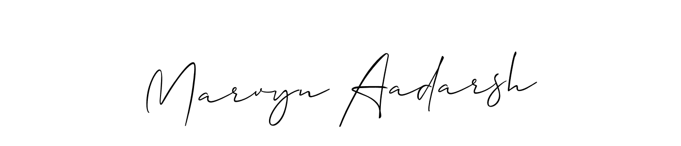 You can use this online signature creator to create a handwritten signature for the name Marvyn Aadarsh. This is the best online autograph maker. Marvyn Aadarsh signature style 2 images and pictures png