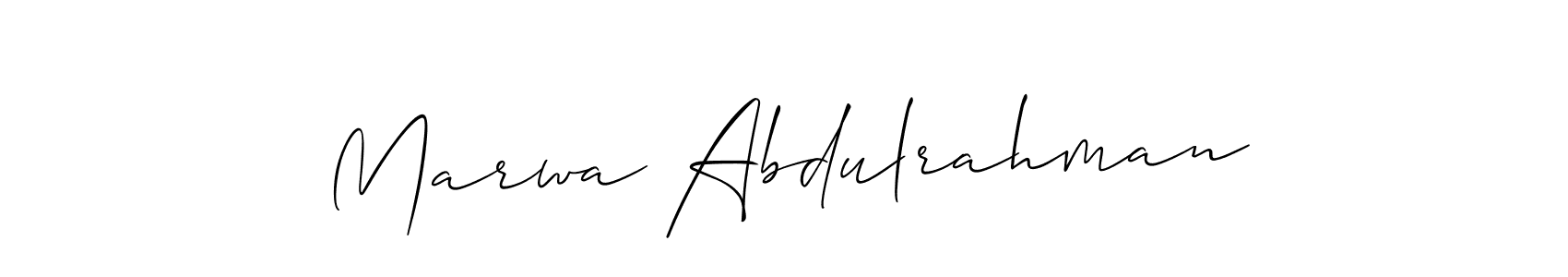 How to Draw Marwa Abdulrahman signature style? Allison_Script is a latest design signature styles for name Marwa Abdulrahman. Marwa Abdulrahman signature style 2 images and pictures png